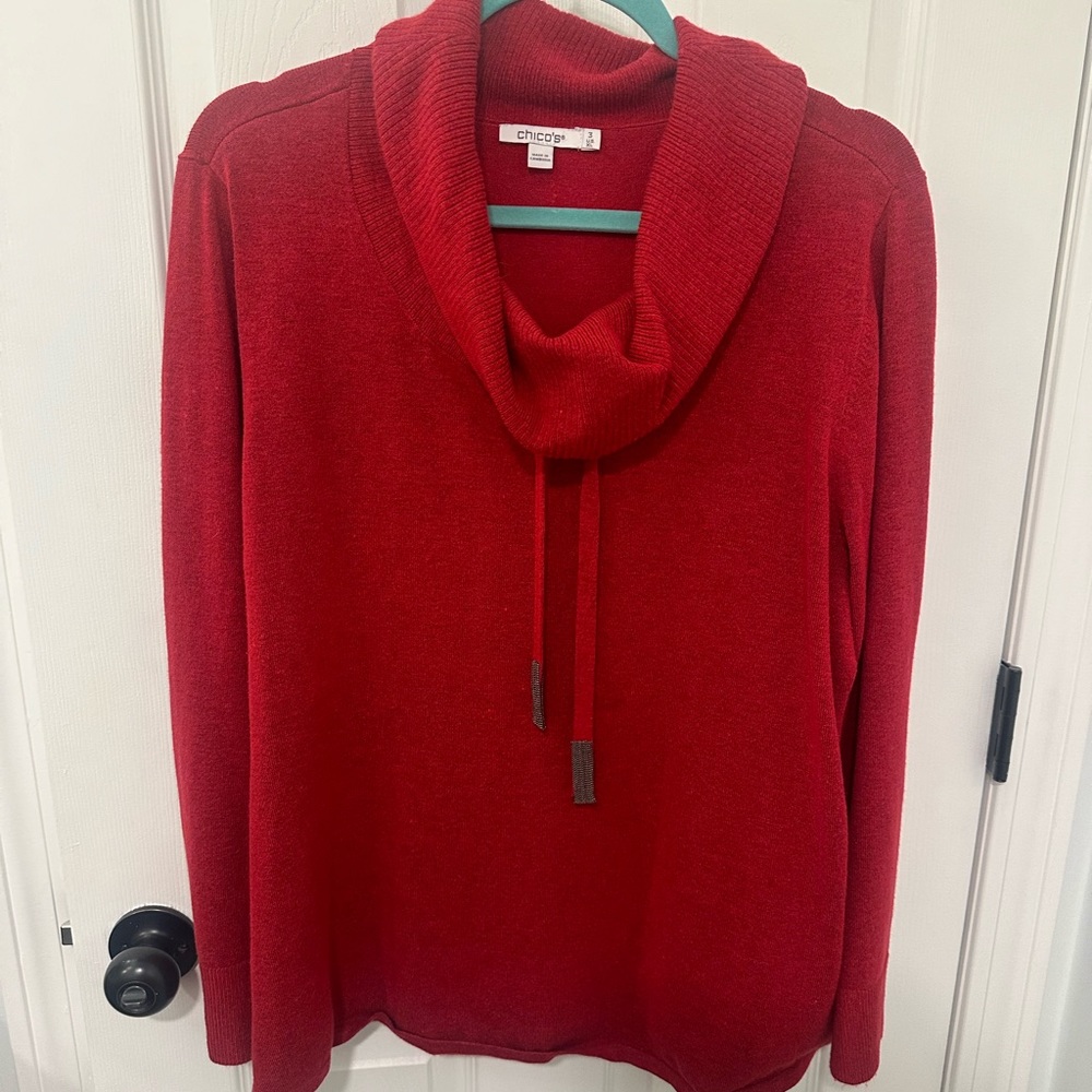 Chico’s Zenergy Cotton Cashmere Blend Cowl Neck Sweater and Tapered leg pant